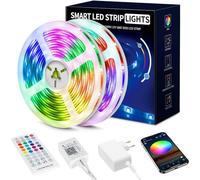 Beaeet Striscia LED 20 Metri, Luci LED 5050 RGB per Camera, con Telecomando a 40 Tasti e Controllo tramite APP Bluetooth, Ideale per Natale, Matrimoni e Feste (10m*2)