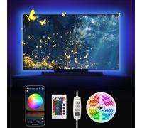 BEAEET Striscia LED 3M USB per TV con Telecomando e App Bluetooth, Illuminazione RGB per Atmosfera, Sincronizzazione con la Musica, Luci Decorative per Camera, Gaming, Feste e Natale (30 leds/m)