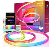 Beaeet Striscia LED Neon 3 metri, LED Striscia Neon RGB+IC con Controllo App, Controllo segmentato del colore della luce LED, Compatibile con Alexa, LED Neon per Camera da Letto, Halloween, Natale