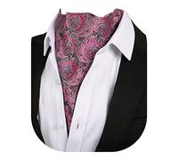 Beaface Cravatte da Uomo, Cravatte Ascot per Uomini con Stampa Paisley Floreale Jacquard Tessuto Cravatta per Matrimonio, Affari, Festa, Casual, Rosa, viola, Taglia unica