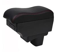BEAGHTY Bracciolo Centrale per Mazda Mazda 2 Ecopelle Poggiabraccio Portaoggetti Regolabile Scorrevole Nero