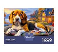 Beagle 1000 pezzi Cozy Cottage Repose Matte Finish Puzzle di cartone per adolescenti Puzzle avanzati Rainy Day 52x38 cm