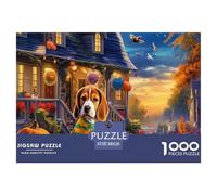 Beagle 1000 pezzi per regali per adulti: Beagle in camicia a righe, gioco educativo, sfida e attività rompicapo 38x26 cm/1000 pezzi