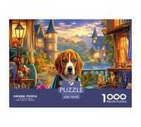 Beagle 1000 pezzi per regali per adulti: Beagle nella città fantastica, gioco educativo, sfida e attività rompicapo 70x50 cm/1000 pezzi