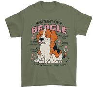 Beagle Anatomia Divertente Cane T-Shirt 100% IN Cotone