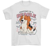 Beagle Anatomia Divertente Cane T-Shirt 100% IN Cotone