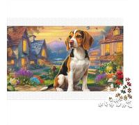 Beagle Beagle colorato nel castello illuminato dal sole Puzzle da 1000 pezzi per adulti La sfida impossibile Sviluppo del cervello 38x26 cm/1000 pezzi