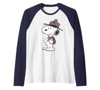 Beagle Classico dell'avventura Estiva dei Peanuts Snoopy Scout Leader Maglia con Maniche Raglan