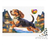 Beagle colorato Beagle che insegue la palla 1000 pezzi puzzle per adulti The Impossible Challenge attività domestica 70x50cm/1000 pezzi