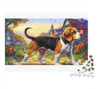 Beagle colorato che esplora il villaggio - Puzzle da 1000 pezzi per adulti - La sfida impossibile per lo sviluppo cerebrale - 52x38cm/1000pcs