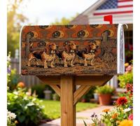 Beagle - Coperture magnetiche per cassette postali, rustiche artistiche, con sole, nessuna arancione, decorazione stagionale per esterni, 53 x 64 cm