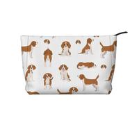 Beagle Dog - Borsa per il trucco in velluto a coste con chiusura a cerniera, multifunzione, 22 x 7 x 17 cm, per viaggi, campeggio, vacanze, fitness, Nero , Taglia unica