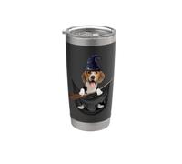 Beagle Dog In The Pocket Witch Hat Halloween Bicchiere termico in acciaio inox doppia parete