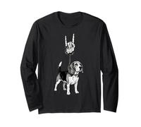 Beagle Dog Lover Emo, Stile retrò Vintage, Stile Gotico, Alt Metal Maglia a Manica