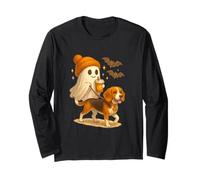 Beagle Halloween Ghost Walking Beagle Dog Maglia a Manica
