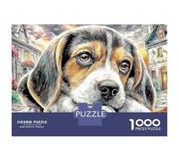 Beagle Jigsaw Puzzles for Adults 1000 Piece Jigsaw Puzzles for Adults Educational Game Jigsaw Puzzle Suitable for Decompression And WallResting Beagle DecorColourful52x38cm/10
