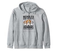 Beagle Mi Rende Felice Che Gli Umani Mi Fanno Male la Testa Felpa con Cappuccio