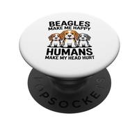 Beagle mi rende felice che gli umani mi fanno male la testa PopSockets PopGrip Adesivo