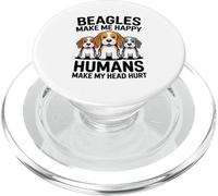 Beagle mi rende felice che gli umani mi fanno male la testa PopSockets PopGrip per MagSafe