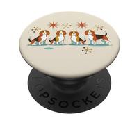 Beagle Mid-Century Modern Dog Atomic Stars Quartet PopSockets PopGrip Adesivo