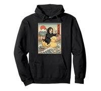 Beagle Ninja Giappone Vintage Giapponese Ukiyo-e Art Felpa con Cappuccio