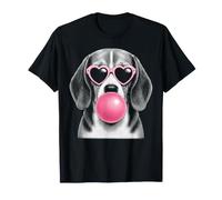 Beagle - Occhiali da Sole a Forma di Cuore Rosa Maglietta