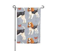 Beagle Patterns Bandiere da giardino per esterni 30,5 x 45,7 cm, bandiera da giardino stagionale su entrambi i lati con occhielli bandiera esterna per decorazioni per la casa sfondo fotografico