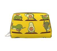 Beagle Patterns Makeup Bag,Sacchetto cosmetico in pelle portatile,Borsa da viaggio organizer impermeabile per articoli da toeletta, Avocado Yoga, Taglia unica