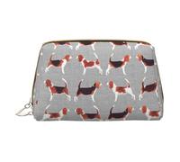Beagle Patterns Makeup Bag,Sacchetto cosmetico in pelle portatile,Borsa da viaggio organizer impermeabile per articoli da toeletta, Modelli Beagle, Taglia unica