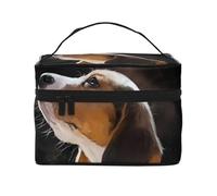 Beagle Puppy Dog Welcome GardenBorsa per il trucco, borsa cosmetica portatile per donna - Organizer da viaggio per cosmetici, regalo per momenti speciali
