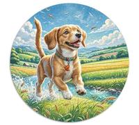 Beagle, puzzle a cerchio da 1000 pezzi, per adulti e bambini, puzzle unico difficile e impegnativo, 1000 pezzi (67,5 x 67,5 cm)