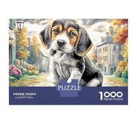 Beagle Puzzle Cute Beagle Puppy on Cobblestone 1000 Pezzi Décoration De La Maison Gioco Familiare Giochi Rilassamento E Intelligence Regalo Per Amore E Amico Per Adulti E Bambini Dai 14 Anni In Su 52x
