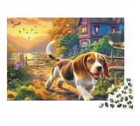 Beagle Puzzle Da 1000 Pezzi in Cartone Riciclato Extra Spesso Running in Town Per Hobbyisti Di Puzzle, Allenamento Cognitivo E Logico, Attività Di Tempo Libero Nel Weekend, Top Valutato Rapporto Quali