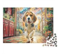 Beagle Rompecabezas 1000 Piezas Perro Beagle Descansando en el Campo Estético y Desafiante Desafío Duro Imposible Regalo para Familiares/Parejas Adultos y Niños +8 Años 52x38cm