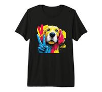 Beagle Segno della Pace retrò Pop Cane Carattere Grafico Gesto Maglietta Premium