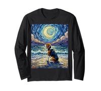 Beagle Starry Night Dog at The Beach Opera d'Arte Maglia a Manica