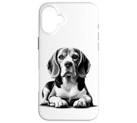 Beagle super dolce come ritratto in posa sdraiata Custodia per iPhone 16 Plus
