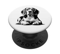 Beagle super dolce come ritratto in posa sdraiata PopSockets PopGrip Adesivo