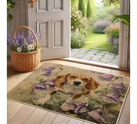 Beagle - Tappetino per porta per cani per interni ed esterni, per interni ed esterni, per decorazione di primavera, antiscivolo, assorbe la polvere, facile da pulire, 73 x 43 cm
