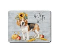 Beagle - Tappetino scolapiatti per bancone della cucina, in gomma assorbente con motivo floreale a forma di cane, tappetino scolapiatti in pelle PU per bancone della cucina, 45,7 x 61 cm