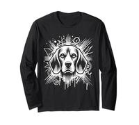 Beagle - Testa di cane in stile graffiti urbano Maglia a Manica