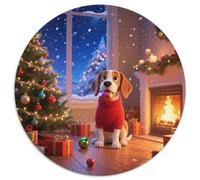 BeagleJigsaw Puzzle 1000 Piece for Adults Kids Round ChristmasCreative Challenge Family Decorations1000pcs (67.5x67.5cm)
