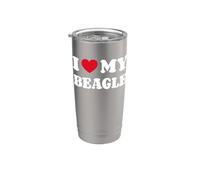 Beagles I Love My Beagle Cane Cuore Amore Bicchiere termico in acciaio inox doppia parete