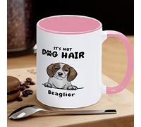 Beaglier, tazza da caffè con scritta in inglese "It's Not Dog Hair", tazza da tè in ceramica, con grande manico a C, per caffè, tè, cereali, acqua per ufficio, cucina, casa, scuola
