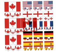 BEAHING 18 Pezzi Tatuaggi temporanei 6 Bandiere Nazionali 2, 36 Pollici Tatuaggi temporanei Impermeabili di Lunga Durata Adesivi Nazionali per Partite di Calcio per Uomini Donne Bambini (Set 1), di l