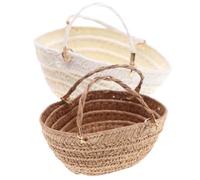 BEAHING 2 Pezzi in Miniatura Borsa di Simulazione Borsa di Paglia Intrecciata Tote per casa delle Bambole Decorazioni Accessori