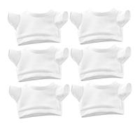 BEAHING 6 Pezzi Maglietta Bianca Orsacchiotto Orsacchiotto, Camicia da Orso di Orsacchiotto Vuoto di Base cleatta per Animale Peluche di Peluche con Bambole ripieni da 12 Pollici