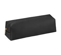 BEAHING Astuccio per matite in pelle nera di capacità con cerniera, borsa portatile per scuola e ufficio