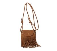 BEAHING Borsa a tracolla da donna con frange, borsa a tracolla Boho in pelle scamosciata regolabile marrone