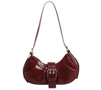 BEAHING Borsa a tracolla vintage in pelle PU per donna con tracolla regolabile con fibbia ad ardiglione Borsa rossa con cerniera per i viaggi quotidiani
